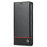 LC.IMEEKE Well-Protected Leather Case Carbon Fiber Pattern Phone Cover with Wallet for Samsung Galaxy A52 4G/5G / A52s 5G