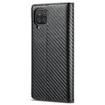 LC.IMEEKE Telefoncover i PU-læder med kulfibertekstur og standerpung til Samsung Galaxy A22 4G (EU-version)