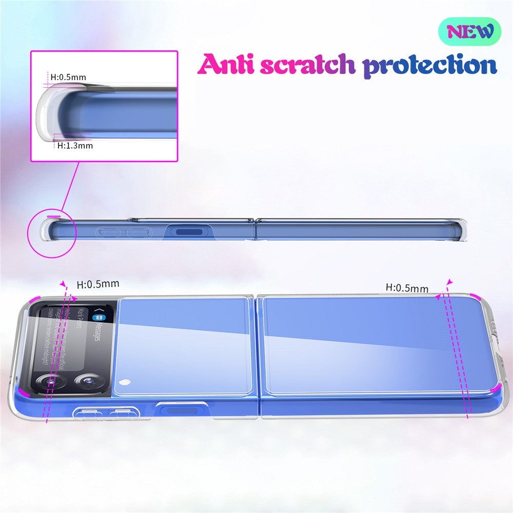 Clear Phone Case for Samsung Galaxy Z Flip3 5G, Hard PC Shock-Absorbing Back Cover