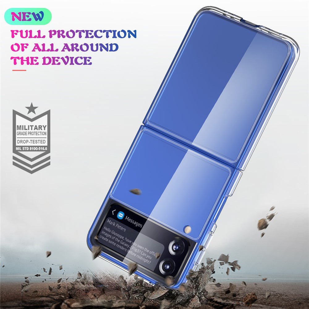 Clear Phone Case for Samsung Galaxy Z Flip3 5G, Hard PC Shock-Absorbing Back Cover