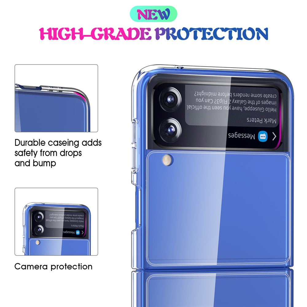 Clear Phone Case for Samsung Galaxy Z Flip3 5G, Hard PC Shock-Absorbing Back Cover
