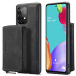 JEEHOOD Magnetisk aftageligt 2-i-1 tegnebogslæder hybrid cover med lynlås og støttefod til Samsung Galaxy A72 5G/4G