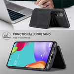 JEEHOOD Magnetisk aftageligt 2-i-1 tegnebogslæder hybrid cover med lynlås og støttefod til Samsung Galaxy A72 5G/4G