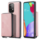 JEEHOOD Magnetisk aftageligt 2-i-1 tegnebogslæder hybrid cover med lynlås og støttefod til Samsung Galaxy A72 5G/4G