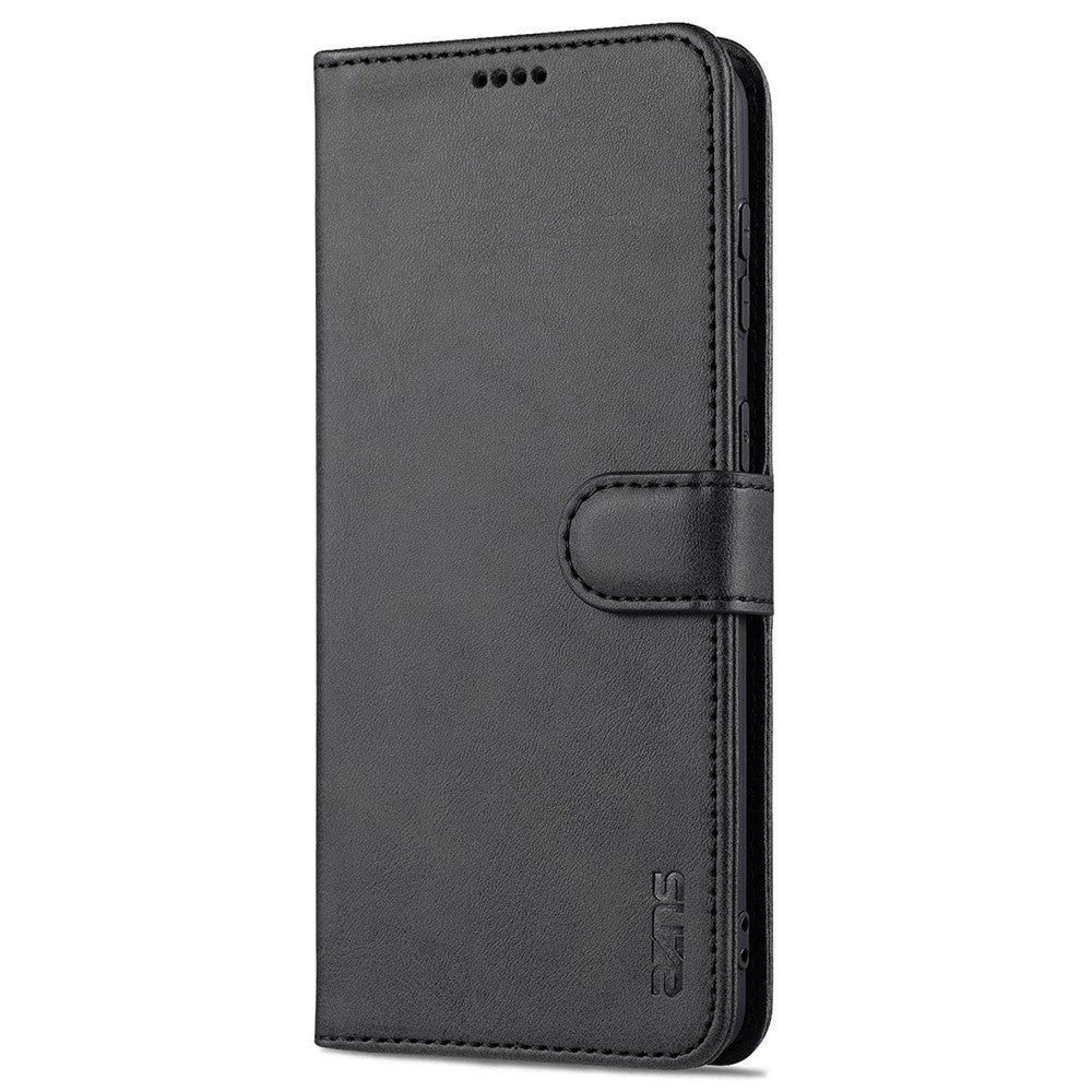 AZNS Leather Wallet Card Slots Stand Folio Flip Shock-resistant Case Phone Shell for Samsung Galaxy S21+ 5G