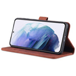 AZNS Leather Wallet Card Slots Stand Folio Flip Shock-resistant Case Phone Shell for Samsung Galaxy S21+ 5G