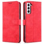AZNS Leather Wallet Card Slots Stand Folio Flip Shock-resistant Case Phone Shell for Samsung Galaxy S21+ 5G