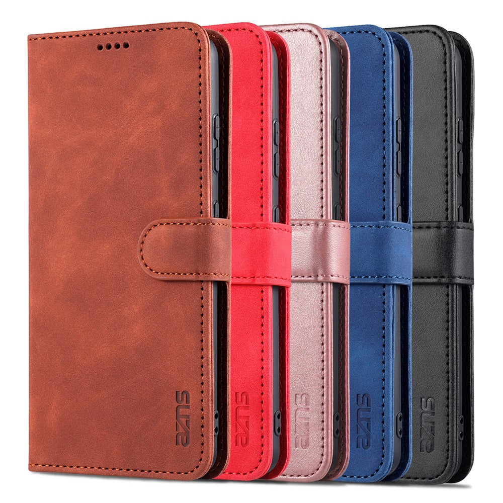 AZNS Plånboksdesign PU-läder Allround-skyddande mobilfodral för Samsung Galaxy S21 Ultra 5G