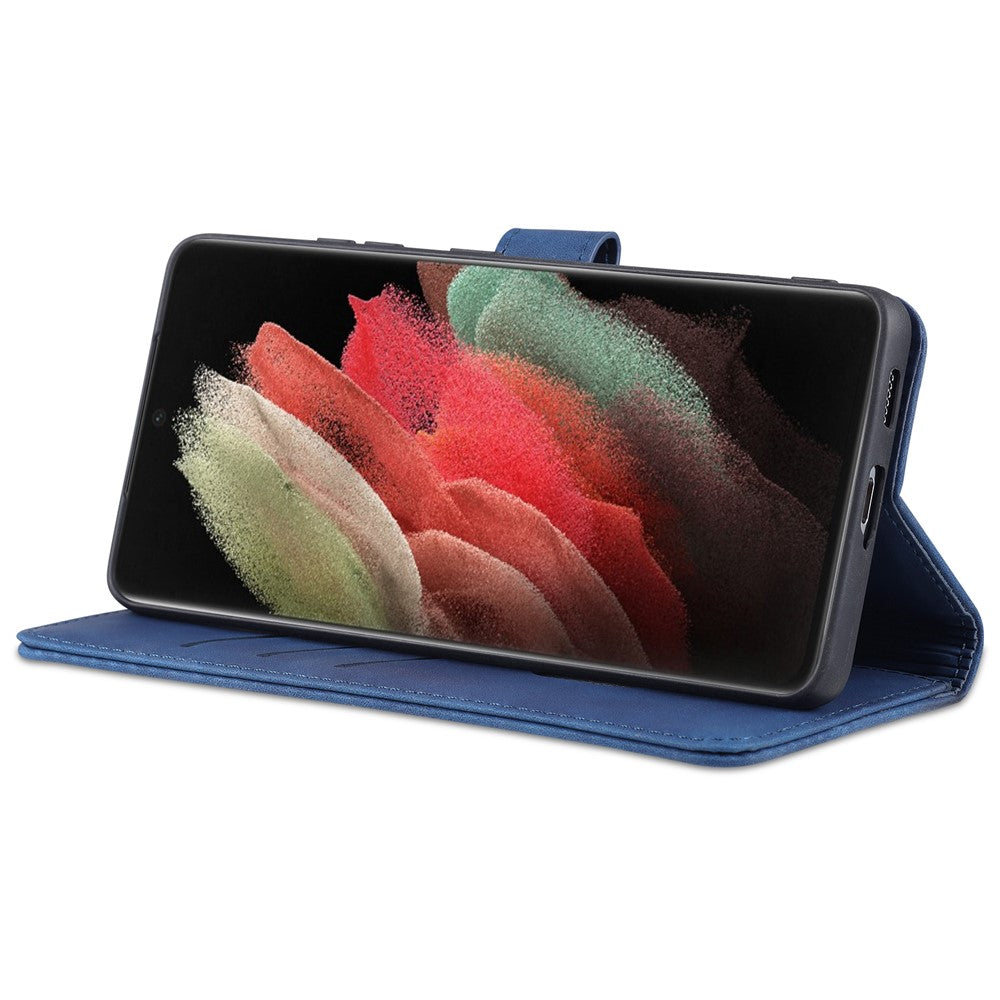 AZNS Plånboksdesign PU-läder Allround-skyddande mobilfodral för Samsung Galaxy S21 Ultra 5G