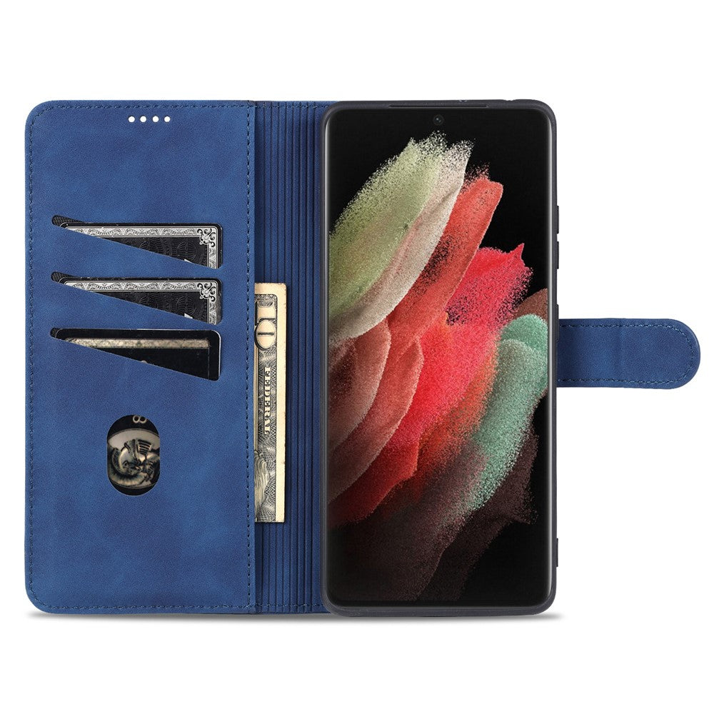 AZNS Plånboksdesign PU-läder Allround-skyddande mobilfodral för Samsung Galaxy S21 Ultra 5G