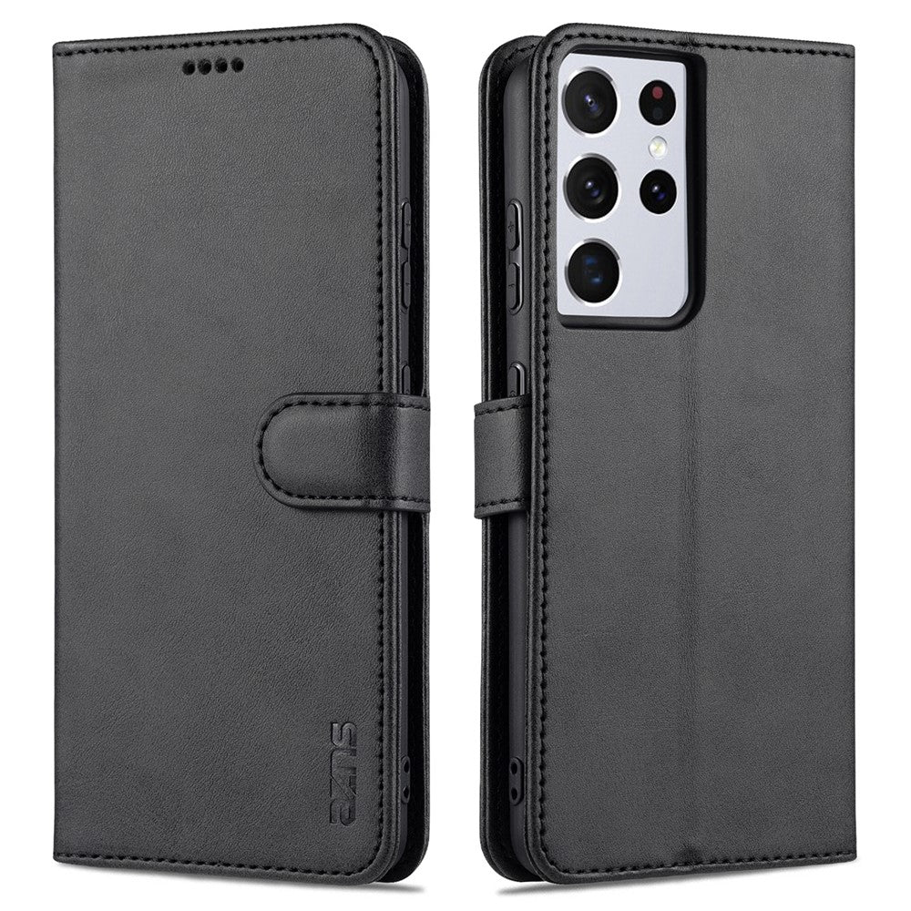 AZNS Plånboksdesign PU-läder Allround-skyddande mobilfodral för Samsung Galaxy S21 Ultra 5G