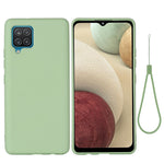 Liquid Silicone Silky-Soft Touch Full Body Protection Shockproof Case Cover with Strap for Samsung Galaxy M32 (Global Version)
