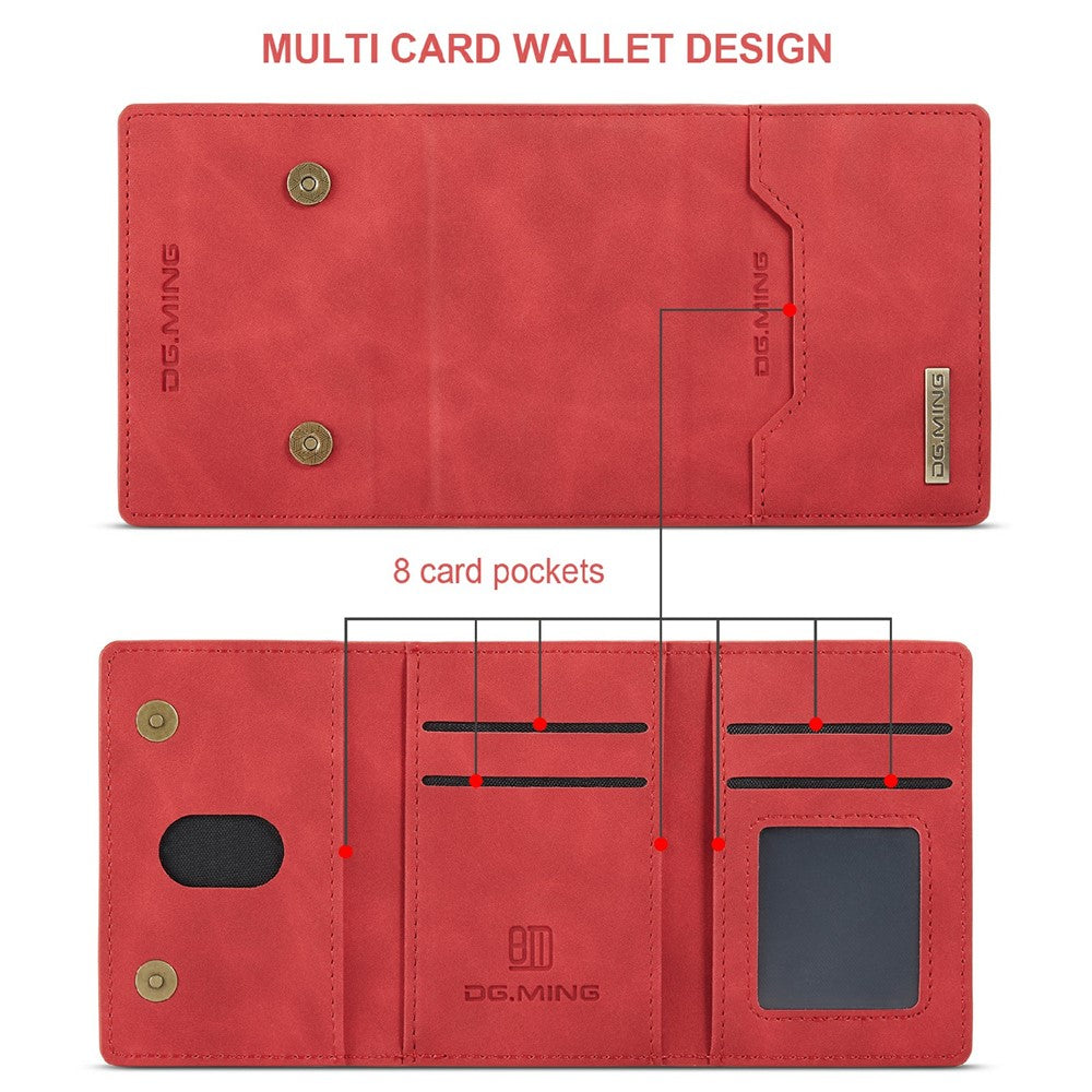 DG.MING M2 Series Anti-drop Magnetic Wallet Design with Kickstand  Leather Coated Hybrid Case for Samsung Galaxy S20 Plus