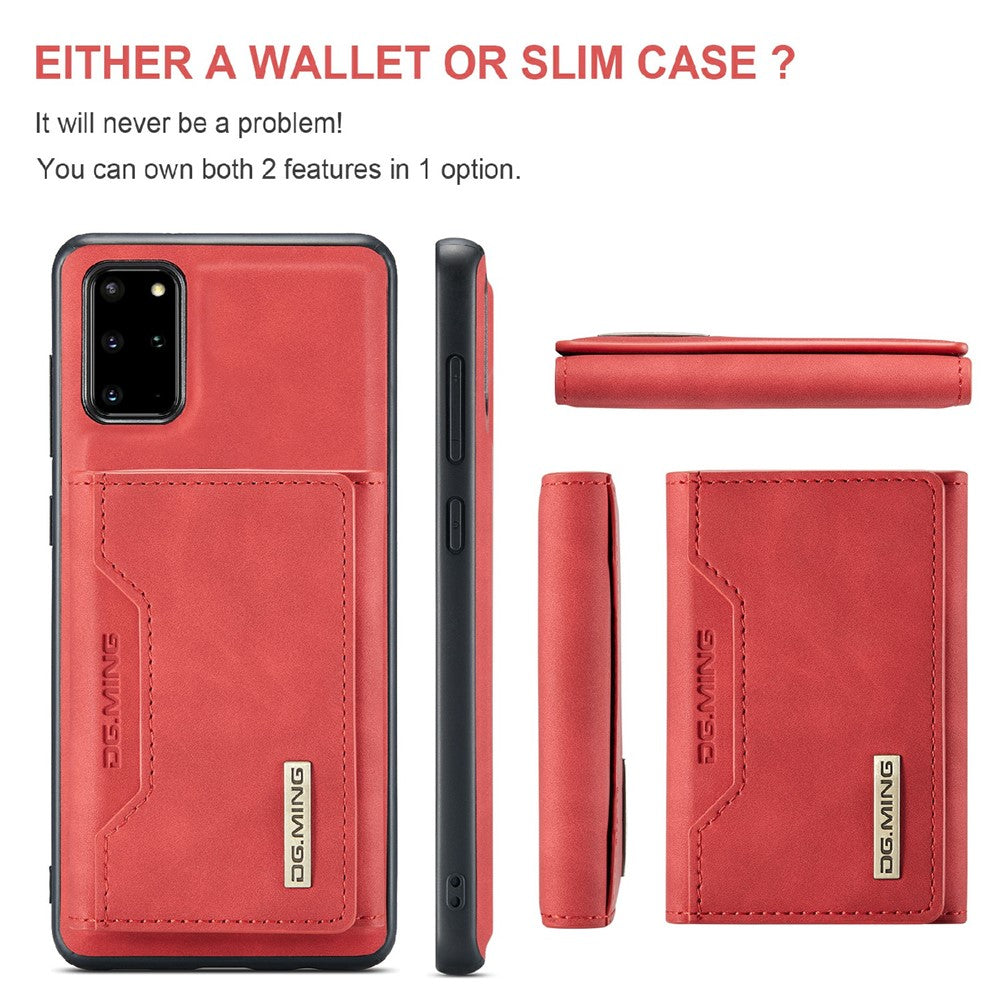 DG.MING M2 Series Anti-drop Magnetic Wallet Design with Kickstand  Leather Coated Hybrid Case for Samsung Galaxy S20 Plus