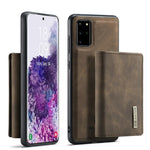 DG.MING M1 Series Phone Case PU + TPU + PC Back Cover with Magnetic Tri-Fold Wallet Kickstand for Samsung Galaxy S20 Plus