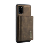 DG.MING M1 Series Phone Case PU + TPU + PC Back Cover with Magnetic Tri-Fold Wallet Kickstand for Samsung Galaxy S20 Plus