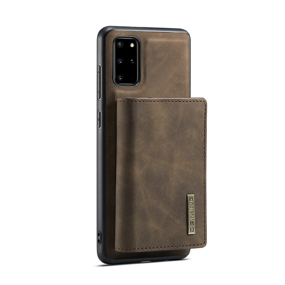 DG.MING M1 Series Phone Case PU + TPU + PC Back Cover with Magnetic Tri-Fold Wallet Kickstand for Samsung Galaxy S20 Plus