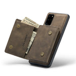 DG.MING M1 Series Phone Case PU + TPU + PC Back Cover with Magnetic Tri-Fold Wallet Kickstand for Samsung Galaxy S20 Plus