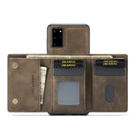 DG.MING M1 Series Phone Case PU + TPU + PC Back Cover with Magnetic Tri-Fold Wallet Kickstand for Samsung Galaxy S20 Plus