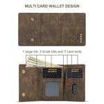 DG.MING M1 Series Phone Case PU + TPU + PC Back Cover with Magnetic Tri-Fold Wallet Kickstand for Samsung Galaxy S20 Plus
