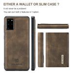 DG.MING M1 Series Phone Case PU + TPU + PC Back Cover with Magnetic Tri-Fold Wallet Kickstand for Samsung Galaxy S20 Plus