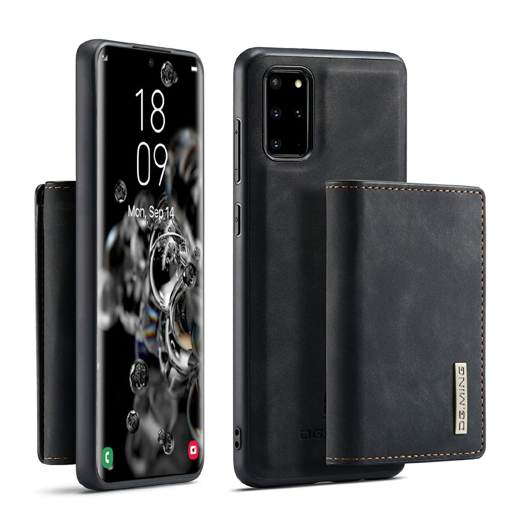 DG.MING M1 Series Phone Case PU + TPU + PC Back Cover with Magnetic Tri-Fold Wallet Kickstand for Samsung Galaxy S20 Plus