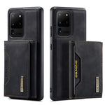 DG.MING M2 Series Tri-Fold Wallet Kickstand Design Magnetic Detachable Wireless Charging Hybrid Case for Samsung Galaxy S20 Ultra