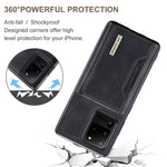 DG.MING M2-serien Tri-Fold Plånbok Stativdesign Magnetisk Avtagbar Trådlös Laddning Hybridskal för Samsung Galaxy S20 Ultra