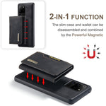 DG.MING M2 Series Tri-Fold Wallet Kickstand Design Magnetic Detachable Wireless Charging Hybrid Case for Samsung Galaxy S20 Ultra