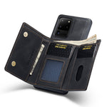 DG.MING M1 Series Phone Case PU + TPU + PC Back Cover with Magnetic Tri-Fold Wallet Kickstand for Samsung Galaxy S20 Ultra
