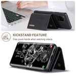 DG.MING M1 Series Phone Case PU + TPU + PC Back Cover with Magnetic Tri-Fold Wallet Kickstand for Samsung Galaxy S20 Ultra
