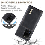 DG.MING M1 Series Phone Case PU + TPU + PC Back Cover with Magnetic Tri-Fold Wallet Kickstand for Samsung Galaxy S20 Ultra