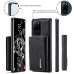 DG.MING M1 Series Phone Case PU + TPU + PC Back Cover with Magnetic Tri-Fold Wallet Kickstand for Samsung Galaxy S20 Ultra
