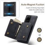 DG.MING M1 Series Phone Case PU + TPU + PC Back Cover with Magnetic Tri-Fold Wallet Kickstand for Samsung Galaxy S20 Ultra