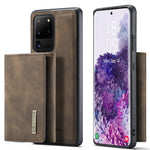 DG.MING M1 Series Phone Case PU + TPU + PC Back Cover with Magnetic Tri-Fold Wallet Kickstand for Samsung Galaxy S20 Ultra