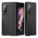 Cross Texture Leather Coated Hard PC Phone Case Shell for Samsung Galaxy Z Fold3 5G