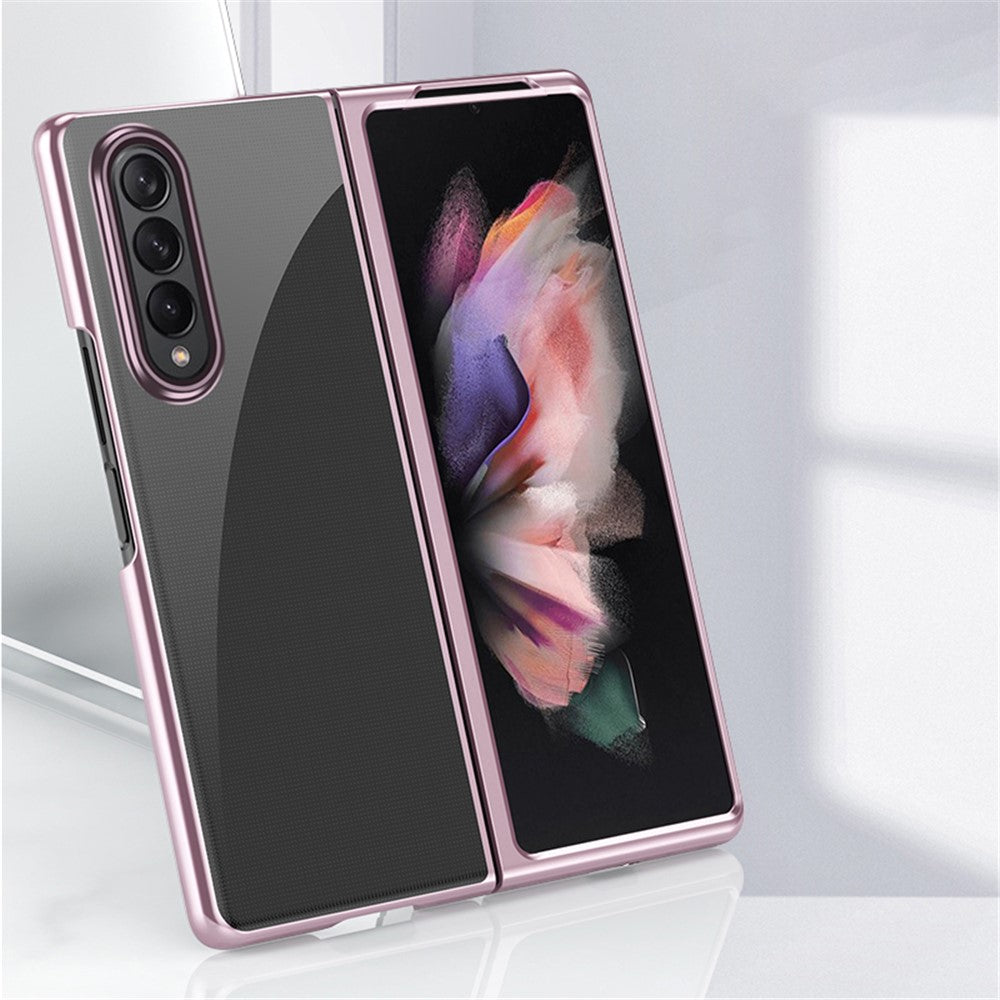 Electroplating Frame Drop-Proof PC Phone Cover Folding Case for Samsung Galaxy Z Fold3 5G