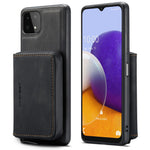 JEEHOOD magnetisk, aftageligt 2-i-1-hybridcover med fuld beskyttelse og lynlås i tegnebogsetui til Samsung Galaxy A22 5G (EU-version)