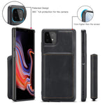 JEEHOOD magnetisk, aftageligt 2-i-1-hybridcover med fuld beskyttelse og lynlås i tegnebogsetui til Samsung Galaxy A22 5G (EU-version)