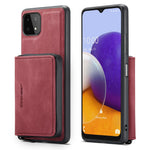 JEEHOOD magnetisk, aftageligt 2-i-1-hybridcover med fuld beskyttelse og lynlås i tegnebogsetui til Samsung Galaxy A22 5G (EU-version)
