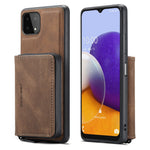 JEEHOOD magnetisk, aftageligt 2-i-1-hybridcover med fuld beskyttelse og lynlås i tegnebogsetui til Samsung Galaxy A22 5G (EU-version)