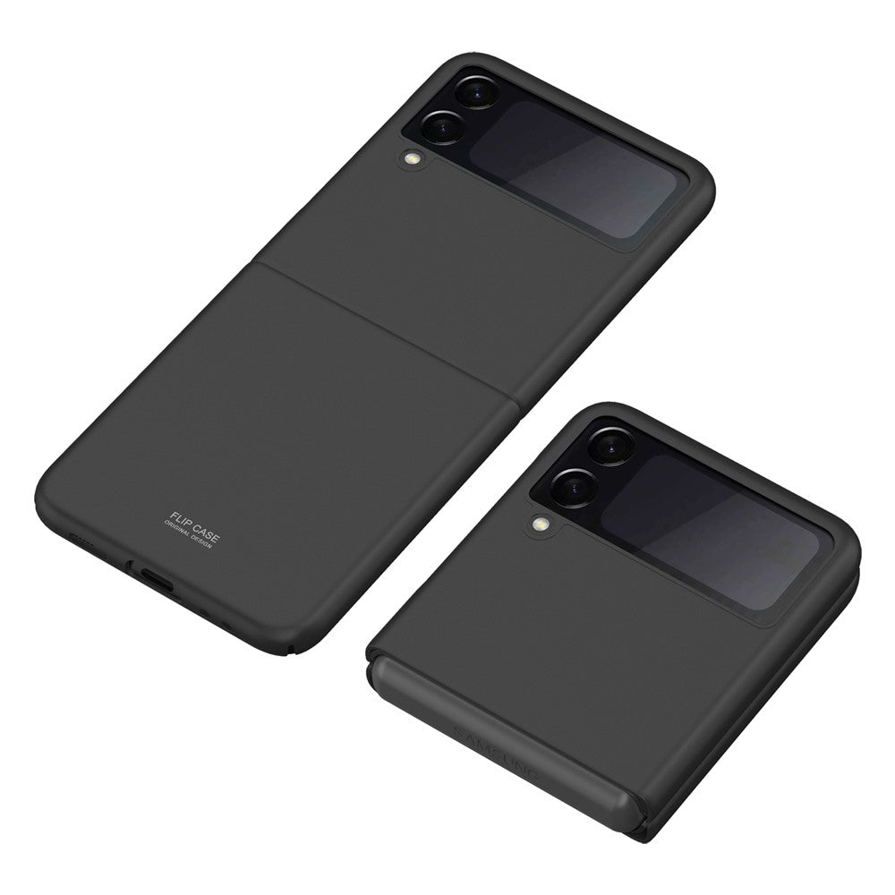 Hudfølelse Ensfarvet Stødresistent Beskyttelses-PC Cover med Stander til Samsung Galaxy Z Flip3 5G