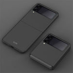 Hudfølelse Ensfarvet Stødresistent Beskyttelses-PC Cover med Stander til Samsung Galaxy Z Flip3 5G