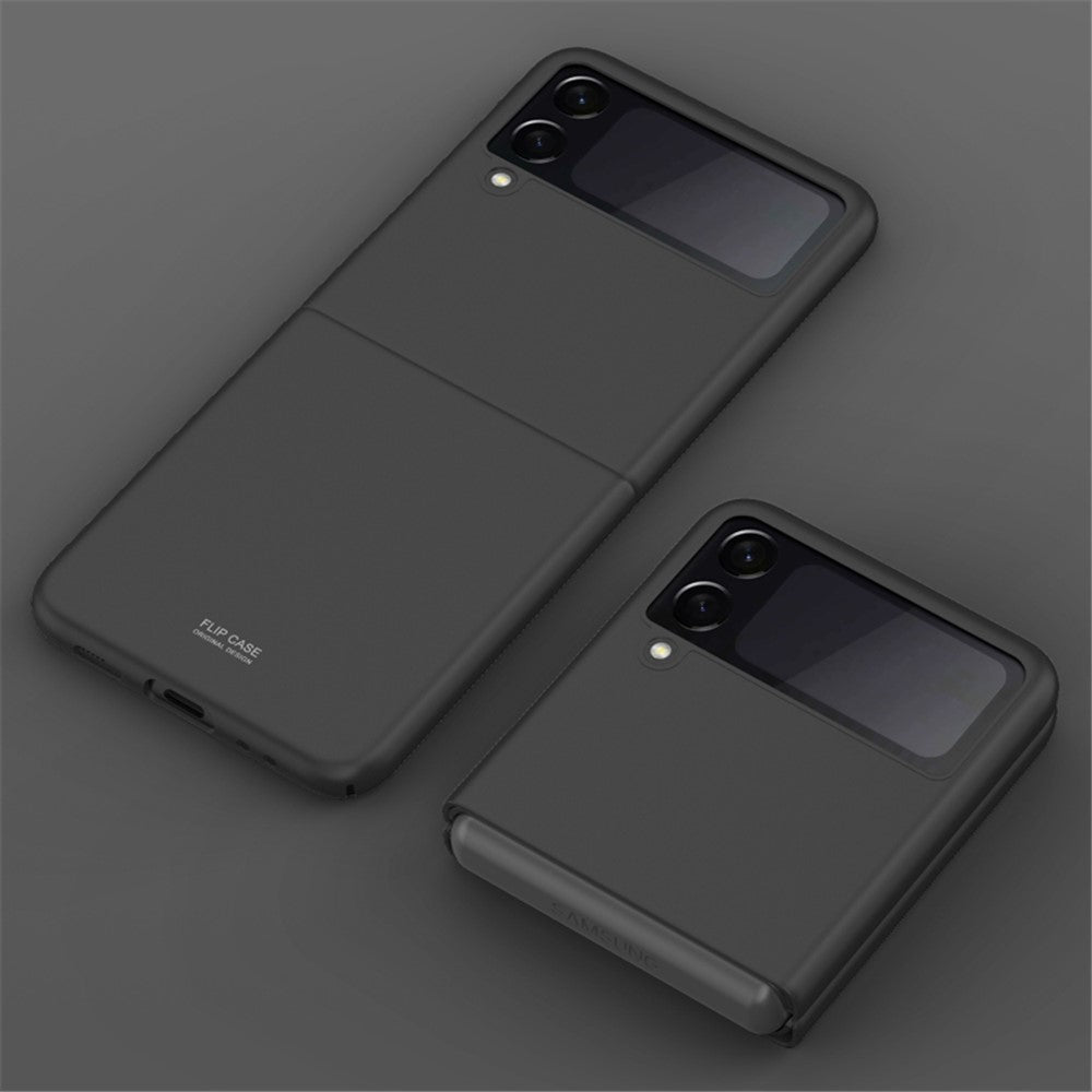 Hudfølelse Ensfarvet Stødresistent Beskyttelses-PC Cover med Stander til Samsung Galaxy Z Flip3 5G