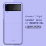 Hudfølelse Ensfarvet Stødresistent Beskyttelses-PC Cover med Stander til Samsung Galaxy Z Flip3 5G