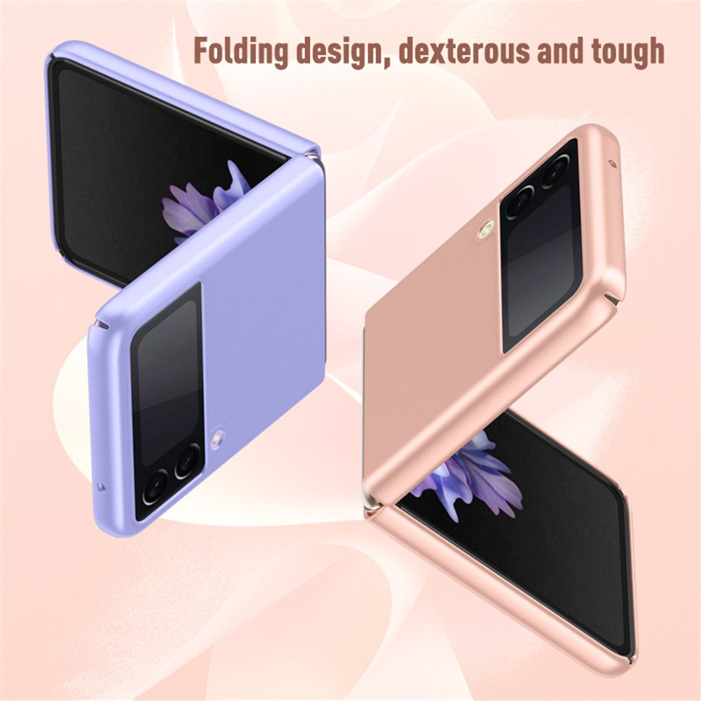 Hudfølelse Ensfarvet Stødresistent Beskyttelses-PC Cover med Stander til Samsung Galaxy Z Flip3 5G