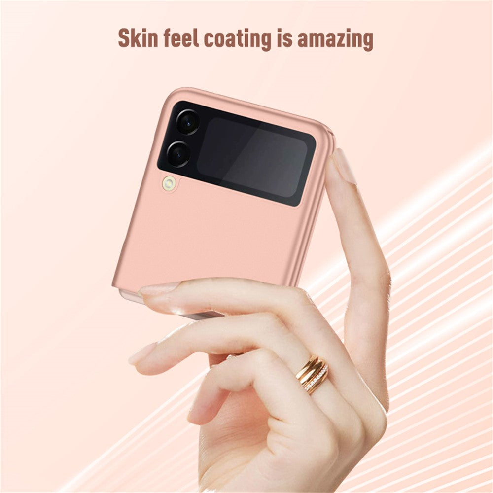 Hudfølelse Ensfarvet Stødresistent Beskyttelses-PC Cover med Stander til Samsung Galaxy Z Flip3 5G