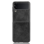 Slim Litchi Texture PU Leather Coated Hard PC Protective Phone Back Cover for Samsung Galaxy Z Flip3 5G