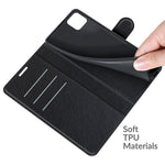 Folio Flip Litchi Skin Drop-Proof Leather Wallet Design Leather Case Stand Cover for Samsung Galaxy A22 5G (EU Version)