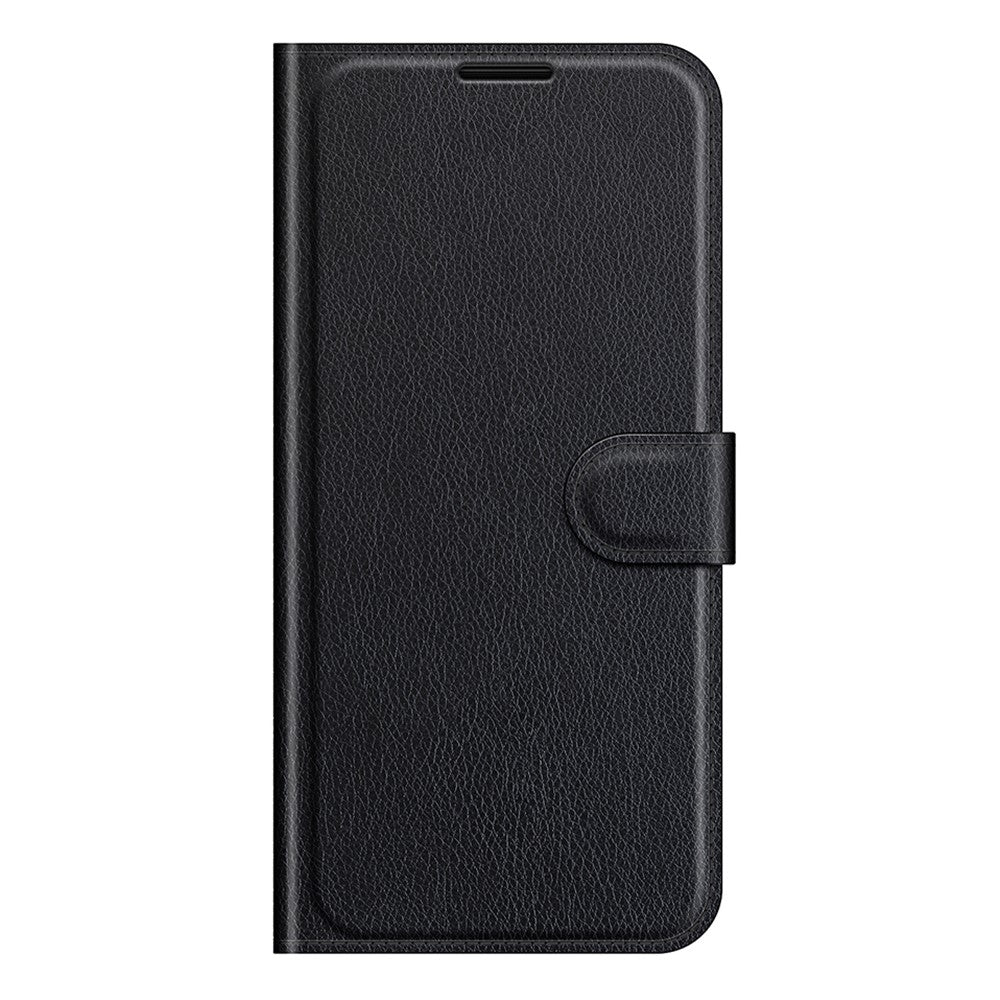 Folio Flip Litchi Skin Drop-Proof Leather Wallet Design Leather Case Stand Cover for Samsung Galaxy A22 5G (EU Version)